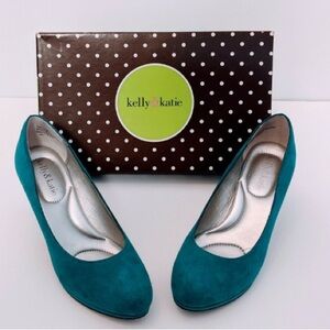 Teal Faux Suede 3” Heel